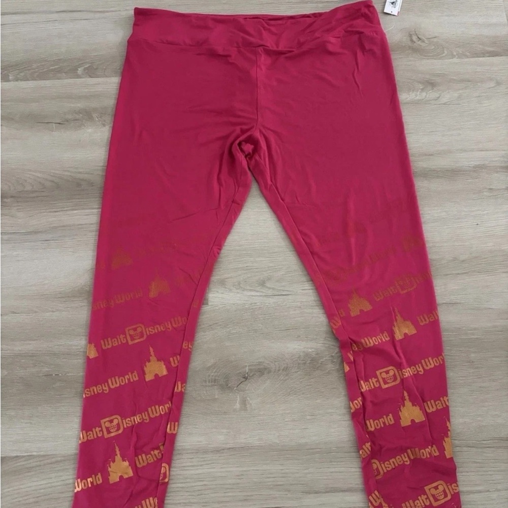 Disney Leggings Womens‎ M Pink Gold Ombré Walt Disney World Castle NWT